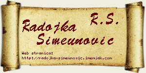 Radojka Simeunović vizit kartica